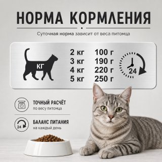 Таблица кормления: Acari Ciar Вет. Диета. Гипоаллергенный. «Ягнёнок». Холистик